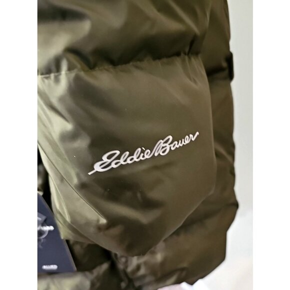 Eddie Bauer Lodge Cascadian Down Parka Jacket Womens TXL Winter Sherpa Fur GRN - Picture 4 of 12